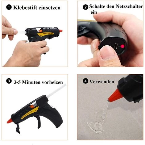 GRID COOL Pistolet à Colle Chaude - Pistolet à Colle Sans Fil USB Chauffe 2,5 à 5 Heures - Pour L'école, Le Bricolage, L'artisanat 4 GRID COOL Pistolet à Colle Chaude - Pistolet à Colle Sans Fil USB Chauffe 2,5 à 5 Heures - Pour L'école, Le Bricolage, L'artisanat – Image 4