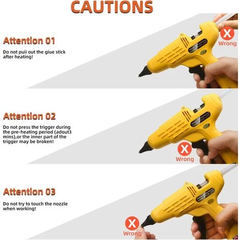 GRID COOL Pistolet à Colle Chaude,Pistolets à Colle Électriques 60W Avec10 Bâtons De Colle , Bouton ON/OFF Anti Écoulement Pour Bricolage 5 GRID COOL Pistolet à Colle Chaude,Pistolets à Colle Électriques 60W Avec10 Bâtons De Colle , Bouton ON/OFF Anti Écoulement Pour Bricolage – Image 5