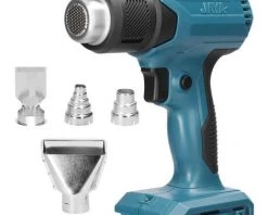 LIFCAUSAL Machine à Air Chaud Portable Sans Fil, équipement De Chauffage Rechargeable Au Lithium, Outil électrique Réglable Avec 4 Buses Compatibles Avec La Batterie Au Lithium Makita 18 V