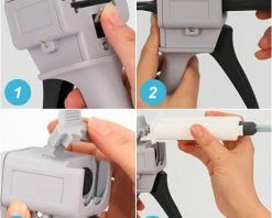 ROSIER Pistolet Distributeur Époxy 50 Ml, AB Pistolet à Colle Époxy Poignée Applicateur Pour Mélange Colle, Ratios 2 :1 (Pistolet)——VEBTles -Pistolet à colle Soldes 58966493 3