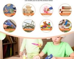 CATHERINE Pistolet à Colle Chaude 50pcs Bâtons Chauffrage Rapide Et Sûr Pistolet à Colle 20W, Y Compris Un Anti écoulement Pour Réparation, Artisanat, DIY, Maison, Bricolage, Bureau- Bleu -Pistolet à colle Soldes 59483975 4