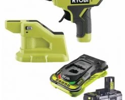 Pack RYOBI Pistolet à Colle 18V OnePlus RGLM18-0 - 1 Batterie 3.0Ah High Energy - 1 Chargeur Ultra Rapide