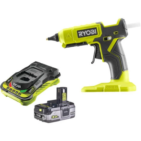 Pack RYOBI Pistolet à Colle 18V OnePlus RGL18-0 - 1 Batterie 3.0Ah High Energy - 1 Chargeur Ultra Rapide 1 Pack RYOBI Pistolet à Colle 18V OnePlus RGL18-0 - 1 Batterie 3.0Ah High Energy - 1 Chargeur Ultra Rapide