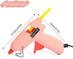 CHANCEY Mini Pistolet à Colle Chaude Pour Enfants Avec 20 Bâtons De Colle - Kit De Pistolet à Colle Haute Température Pour Bricolage, Artisanat Et Réparation Rapide à La Maison - Rose - 20 W，SEMAket -Pistolet à colle Soldes 60033615 5