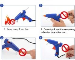HEGUYEY Pistolet à Colle Chaude Pistolet A Colle - Pistolet Colle 20W 40pcs 7mm Bâtons De Colle Pour Pistolet Le Artisanat, DIY, Maison, Bricolage, Bureau-Bleuge -Pistolet à colle Soldes 60210054 2