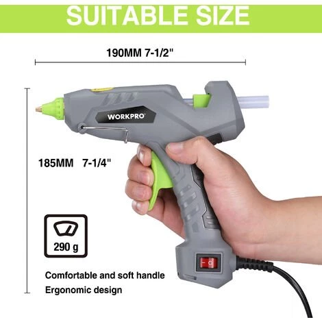WORKPRO Pistolet à Colle Chaude 60W Avec 20 Bâtons De Colle 11x100 Mm, Pistolet à Colle Electrique De Chauffage Rapide Pour Réparation, Art Et DIY 2 WORKPRO Pistolet à Colle Chaude 60W Avec 20 Bâtons De Colle 11x100 Mm, Pistolet à Colle Electrique De Chauffage Rapide Pour Réparation, Art Et DIY – Image 2