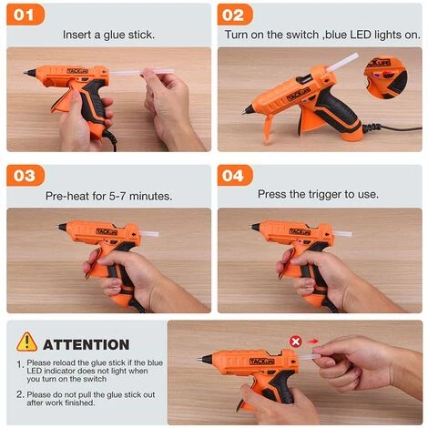 TODOT Pistolet à Colle 30W Avec 60 Bâtons De Colle, Chauffage Rapide Et Température Constante Automatique - GGO21AC 3 TODOT Pistolet à Colle 30W Avec 60 Bâtons De Colle, Chauffage Rapide Et Température Constante Automatique - GGO21AC – Image 3