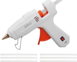 LIFCAUSAL Pistolet à Colle Thermofusible 220 V 40 W Outil De Réparation De Bâtons De Colle De Qualité Supérieure Avec 10 Bâtons De Colle Ou Utilisation Artisanale, Décoration De Noël/cadeaux Prise Ue