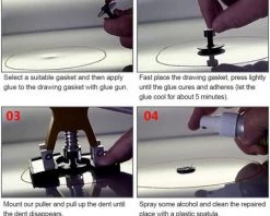 LIFCAUSAL Outil De Réparation De Dent Sans Peinture Kit De Réparation De Débosselage De Voiture 46 Pièces Outils D'extraction De Dent -Pistolet à colle Soldes 60913503 5