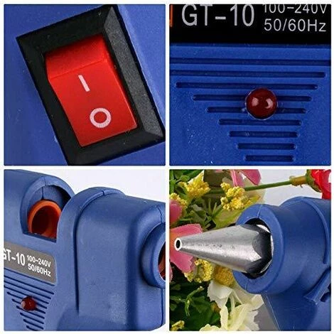 EINFEBEN Pistolet à Colle Chaude 100W Chauffrage Rapide Et Sûr, Anti écoulement Pour Réparation,Artisanat, DIY,Maison,Bureau - Bleu 3 EINFEBEN Pistolet à Colle Chaude 100W Chauffrage Rapide Et Sûr, Anti écoulement Pour Réparation,Artisanat, DIY,Maison,Bureau - Bleu – Image 3