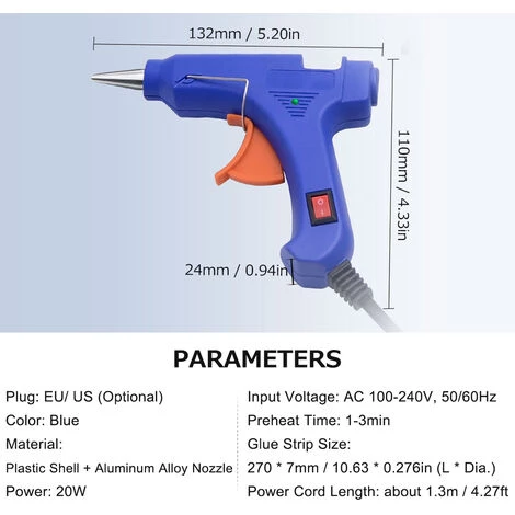 LIFCAUSAL Pistolet à Colle Chaude Portable 20 W Avec 12 Bâtons De Colle Mini Pistolet à Colle Pour Enfants 5 LIFCAUSAL Pistolet à Colle Chaude Portable 20 W Avec 12 Bâtons De Colle Mini Pistolet à Colle Pour Enfants – Image 5