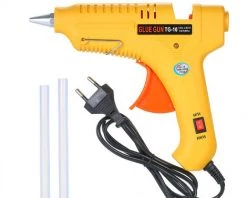 LIFCAUSAL Pistolet à Colle Thermofusible 60W/100W Puissance Réglable Machine à Colle Thermofusible Multifonctionnel Ménage Industriel Pistolet à Colle DIY Jaune GT-10,EU