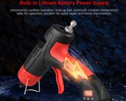 LIFCAUSAL Machine à Colle Thermofusible Affichage Numérique électronique Portable Sans Fil Batterie Li-ion Pistolet à Colle Température Et Quantité De Colle Réglables Pour Le Bricolage Et La Réparation De Meubles Avec 30 Bâtons De Colle, Affichage Numérique Au Lith -Pistolet à colle Soldes 63746433 4