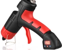 LIFCAUSAL Machine à Colle Thermofusible Affichage Numérique électronique Portable Sans Fil Batterie Li-ion Pistolet à Colle Température Et Quantité De Colle Réglables Pour Le Bricolage Et La Réparation De Meubles Avec 30 Bâtons De Colle, Affichage Numérique Au Lith -Pistolet à colle Soldes 63746433 5