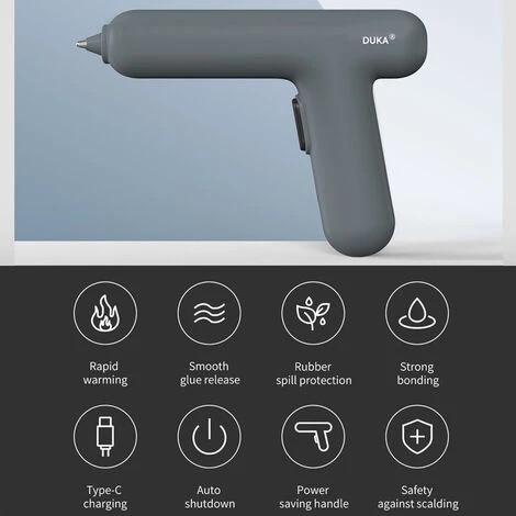 LIFCAUSAL DUKA Machine à Colle Thermofusible électrique Applicateur De Colle Thermofusible Portable Sans Fil Outil D'extrusion De Colle Rechargeable USB Avec 8 Bâtons De Colle Pour Travaux Manuels Faits à La Main Réparations Rapides à La Maison, 8 Bâtons En Caoutch 2 LIFCAUSAL DUKA Machine à Colle Thermofusible électrique Applicateur De Colle Thermofusible Portable Sans Fil Outil D'extrusion De Colle Rechargeable USB Avec 8 Bâtons De Colle Pour Travaux Manuels Faits à La Main Réparations Rapides à La Maison, 8 Bâtons En Caoutch – Image 2