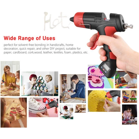 LIFCAUSAL Machine à Colle Thermofusible Affichage Numérique électronique Portable Sans Fil Batterie Li-ion Pistolet à Colle Température Réglable Et Sortie De Quantité De Colle Pour Le Bricolage Et La Réparation De Meubles Avec 30 Bâtons De Colle 2 LIFCAUSAL Machine à Colle Thermofusible Affichage Numérique électronique Portable Sans Fil Batterie Li-ion Pistolet à Colle Température Réglable Et Sortie De Quantité De Colle Pour Le Bricolage Et La Réparation De Meubles Avec 30 Bâtons De Colle – Image 2
