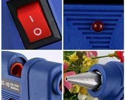 Hengda Pistolet à Colle Chaude 100W Chauffrage Rapide Et Sûr, Anti écoulement Pour Réparation,Artisanat, DIY,Maison,Bureau - Bleu -Pistolet à colle Soldes 64287821 3