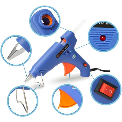 Randaco Pistolet à Colle Chaude 100W Chauffrage Rapide Et Sûr, Anti écoulement Pour Réparation,Artisanat, DIY,Maison,Bureau - Bleu 5 Randaco Pistolet à Colle Chaude 100W Chauffrage Rapide Et Sûr, Anti écoulement Pour Réparation,Artisanat, DIY,Maison,Bureau - Bleu – Image 5