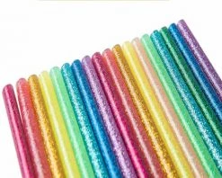 LIFCAUSAL Bâton De Colle Chaude 25 Pièces 7MM Bricolage Manuel Transparent Couleur Flash Or Oignon Couleur Magique Bande Thermofusible Lumineuse Pour Coller La Réparation De Remplissage