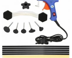 NAXUNNN Outil De Reparation De Dent De Voiture (pont En Plastique + Baton De Colle Thermofusible + Pistolet A Colle Thermofusible + Stylo De Nivellement)