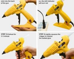 LADACèE Pistolet à Colle Chaude, Chauffage Rapide Et Sûr, Bouton ON/OFF, Support Bien Pensé Et Stable, Anti Écoulement Pour Bricolage -Pistolet à colle Soldes 65726264 2