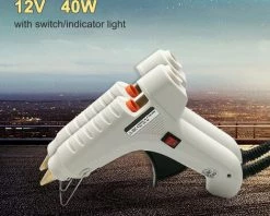 LIFCAUSAL Pistolet à Colle Thermofusible Universel Pour Voiture 40 W 12 V 47 Pouces De Long Câble Avec Prise Allume-cigare Blanc -Pistolet à colle Soldes 65755568 4