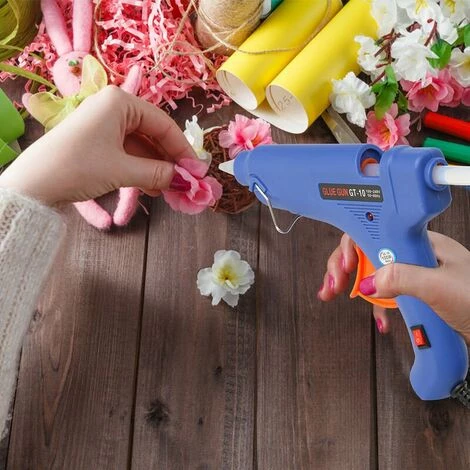 Fei Yu Pistolet à Colle Chaude 100W Chauffrage Rapide Et Sûr, Anti écoulement Pour Réparation,Artisanat, DIY,Maison,Bureau - Bleu 2 Fei Yu Pistolet à Colle Chaude 100W Chauffrage Rapide Et Sûr, Anti écoulement Pour Réparation,Artisanat, DIY,Maison,Bureau - Bleu – Image 2