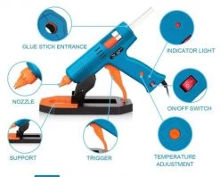 ZOLGINAH Pistolet à Colle Chaude 150W Pistolet à Colle Avec 35pcs Bâtons (150mm) Chauffrage Rapide Avec 5 Températures Réglables,Une Base Rangement,Artisanat,DIY,Maison,Bricolage,Bureau-Bleu 7 ZOLGINAH Pistolet à Colle Chaude 150W Pistolet à Colle Avec 35pcs Bâtons (150mm) Chauffrage Rapide Avec 5 Températures Réglables,Une Base Rangement,Artisanat,DIY,Maison,Bricolage,Bureau-Bleu -Pistolet à colle Soldes 65945362 3