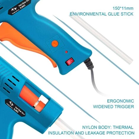 ZOLGINAH Pistolet à Colle Chaude 150W Pistolet à Colle Avec 35pcs Bâtons (150mm) Chauffrage Rapide Avec 5 Températures Réglables,Une Base Rangement,Artisanat,DIY,Maison,Bricolage,Bureau-Bleu 4 ZOLGINAH Pistolet à Colle Chaude 150W Pistolet à Colle Avec 35pcs Bâtons (150mm) Chauffrage Rapide Avec 5 Températures Réglables,Une Base Rangement,Artisanat,DIY,Maison,Bricolage,Bureau-Bleu – Image 4