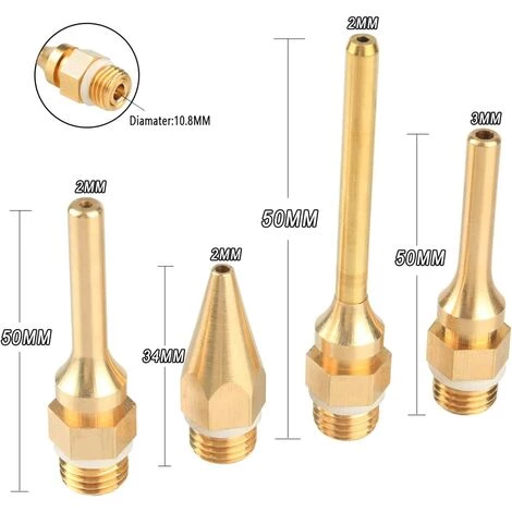 Kit De Buse De Pistolet à Colle En Cuivre, 4 Buse En Cuivre Interchangeables De Diamètre De Filetage 10,8 Mm Convient Aux Outils De Pistolet à Colle Chaude——Adélala 2 Kit De Buse De Pistolet à Colle En Cuivre, 4 Buse En Cuivre Interchangeables De Diamètre De Filetage 10,8 Mm Convient Aux Outils De Pistolet à Colle Chaude——Adélala – Image 2