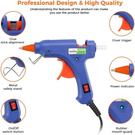 Pistolet à Colle Chaude 40pcs Bâtons Chauffrage Rapide Et Sûr Pistolet à Colle 50W, Y Compris Un Sac à Outils, Anti écoulement Pour Réparation, Artisanat, DIY, Maison, Bricolage, Bureau- Bleu Adélala 2 Pistolet à Colle Chaude 40pcs Bâtons Chauffrage Rapide Et Sûr Pistolet à Colle 50W, Y Compris Un Sac à Outils, Anti écoulement Pour Réparation, Artisanat, DIY, Maison, Bricolage, Bureau- Bleu Adélala – Image 2