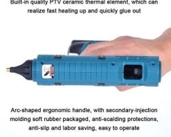 HAPPYSHOPPING Pistolet à Colle Thermofusible Au Lithium Pistolet à Colle Thermofusible Rechargeable Pistolet à Colle Thermofusible Sans Fil Prise Makita Convient à La Batterie Au Lithium 18V Makita, Machine Nue - Machine Nue -Pistolet à colle Soldes 66653065 4