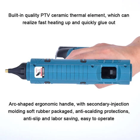 ASUPERMALL Machine à Colle Thermofusible électrique Portable Sans Fil Au Lithium Applicateur De Colle Pour La Maison, Le Bricolage, L'artisanat Et La Fabrication De Colle à La Main, Host & 10pcs Barres De Colle Thermofusible - Host & 10pcs Barres De Colle Thermofusi 4 ASUPERMALL Machine à Colle Thermofusible électrique Portable Sans Fil Au Lithium Applicateur De Colle Pour La Maison, Le Bricolage, L'artisanat Et La Fabrication De Colle à La Main, Host & 10pcs Barres De Colle Thermofusible - Host & 10pcs Barres De Colle Thermofusi – Image 4