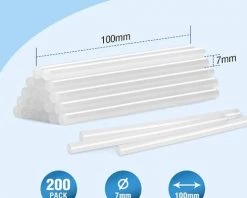 ZOLGINAH Lot De 200 Bâtons De Colle Chaude 100 X 7mm, Bâtonnets De Colle Transparents Universels Pour Pistolet à Colle Chaude, Idéal Pour Bricolage, Artisanat, Loisir